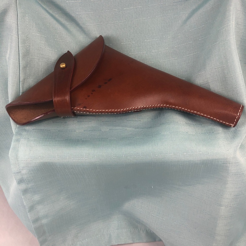 British Army Webley MK IV Holster Replica Brown Leather Military Reenactment